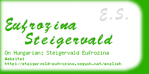 eufrozina steigervald business card